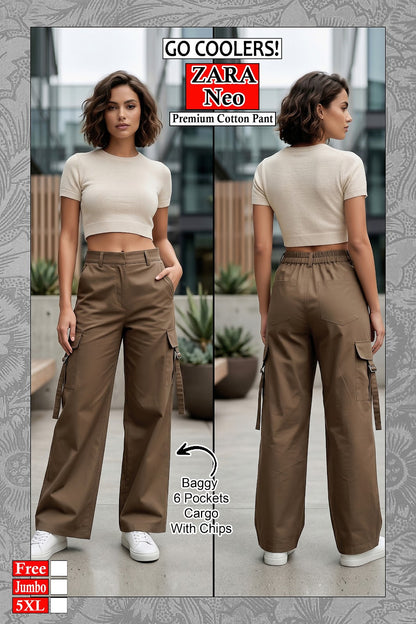 Neo Zara Go Coolers Amiti Cotton Women Cargo Pants Manufacturer Ahmedabad