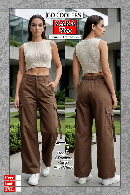 Neo Zara Go Coolers Amiti Cotton Women Cargo Pants Manufacturer Ahmedabad