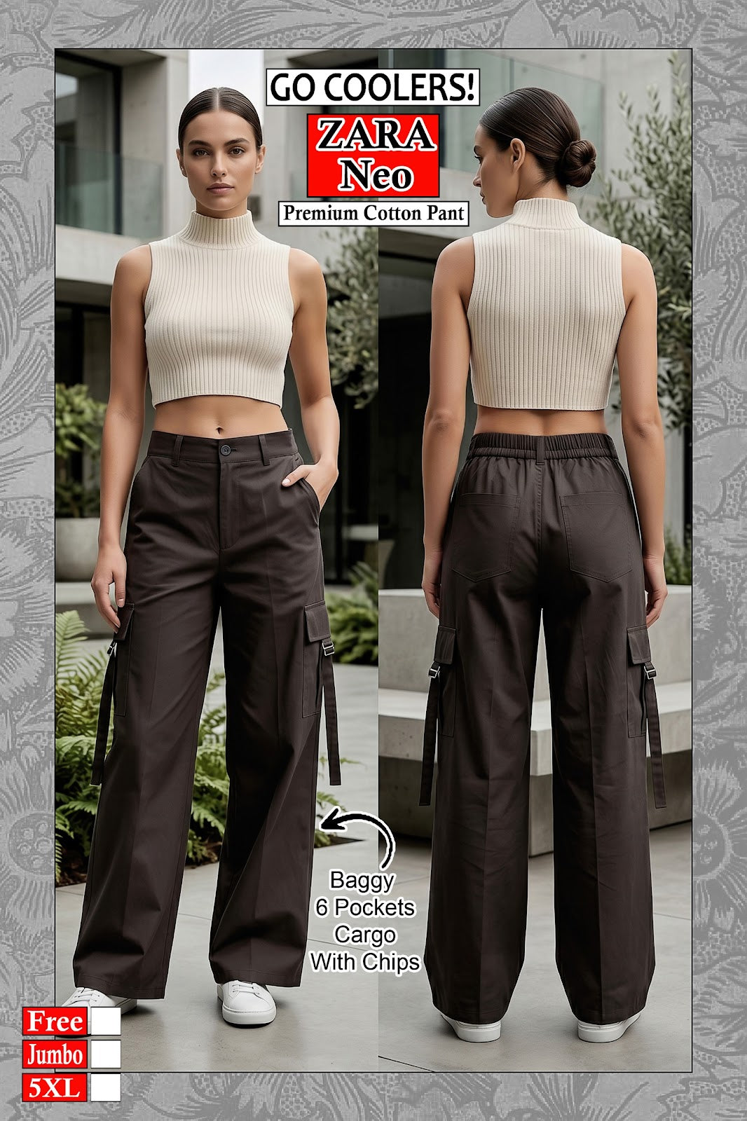 Neo Zara Go Coolers Amiti Cotton Women Cargo Pants Manufacturer Ahmedabad