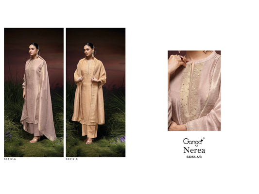 Nerea 3312 Ganga Premium Viscose Plazzo Style Suits Wholesaler Ahmedabad