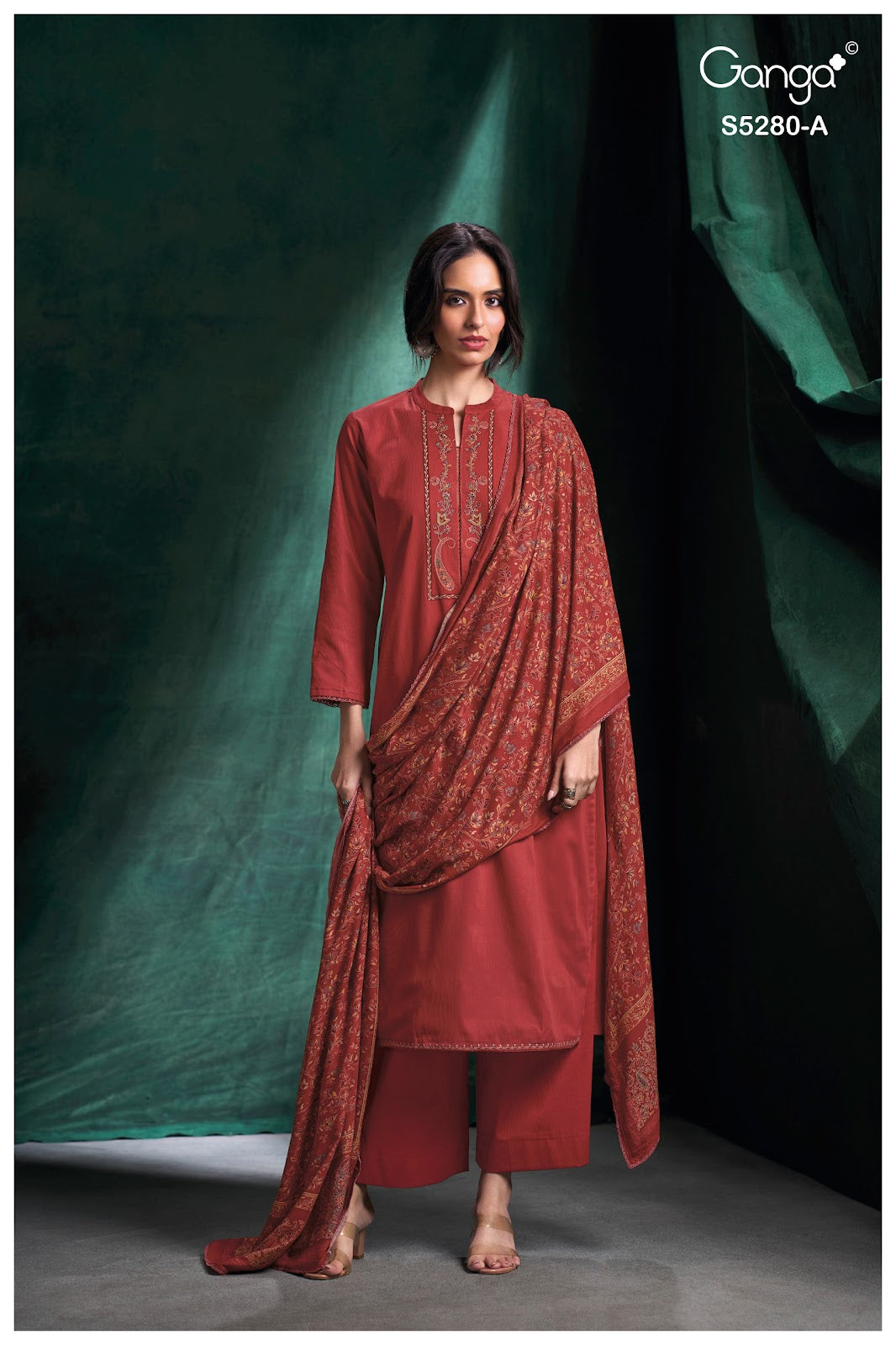 Nerisa S5280 Ganga Corduroy Plazzo Style Suits Wholesaler Ahmedabad