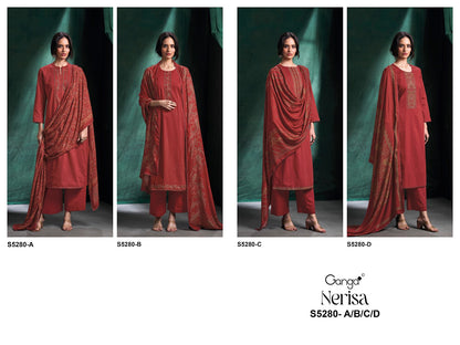 Nerisa S5280 Ganga Corduroy Plazzo Style Suits Wholesaler Ahmedabad