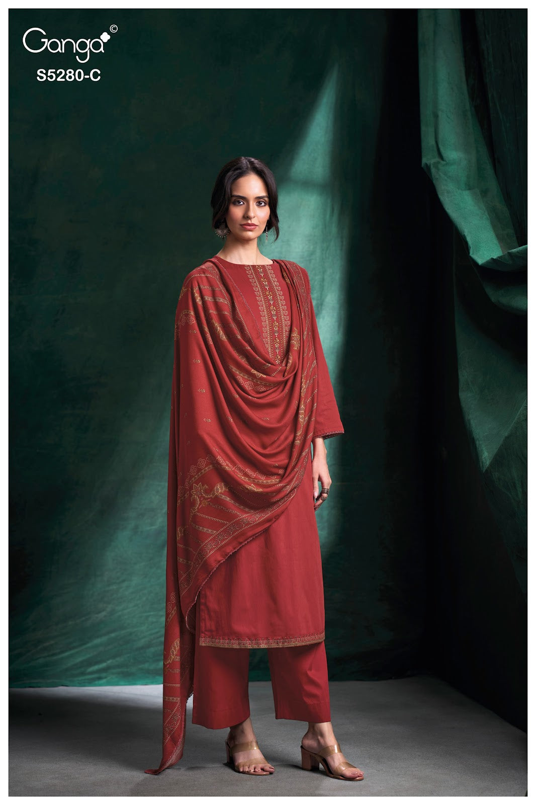 Nerisa S5280 Ganga Corduroy Plazzo Style Suits Wholesaler Ahmedabad