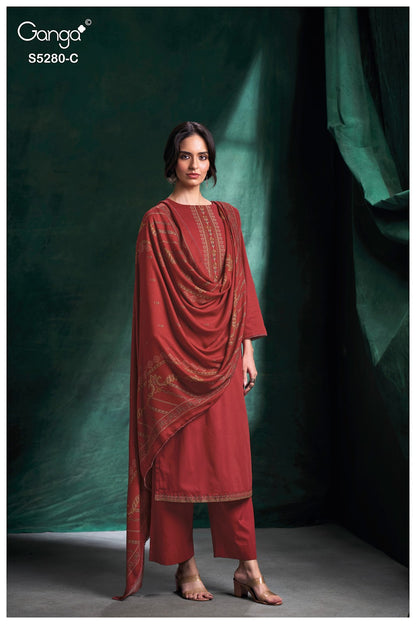 Nerisa S5280 Ganga Corduroy Plazzo Style Suits Wholesaler Ahmedabad