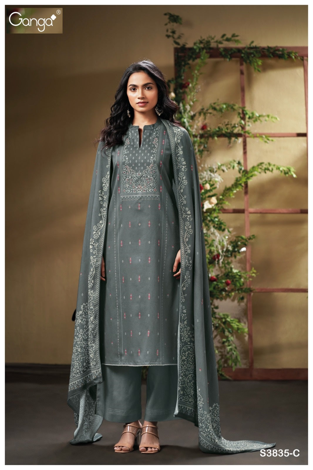 Nesha 3835 Ganga Premium Plazzo Style Suits Manufacturer Ahmedabad