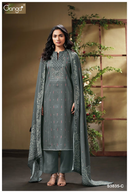 Nesha 3835 Ganga Premium Plazzo Style Suits Manufacturer Ahmedabad