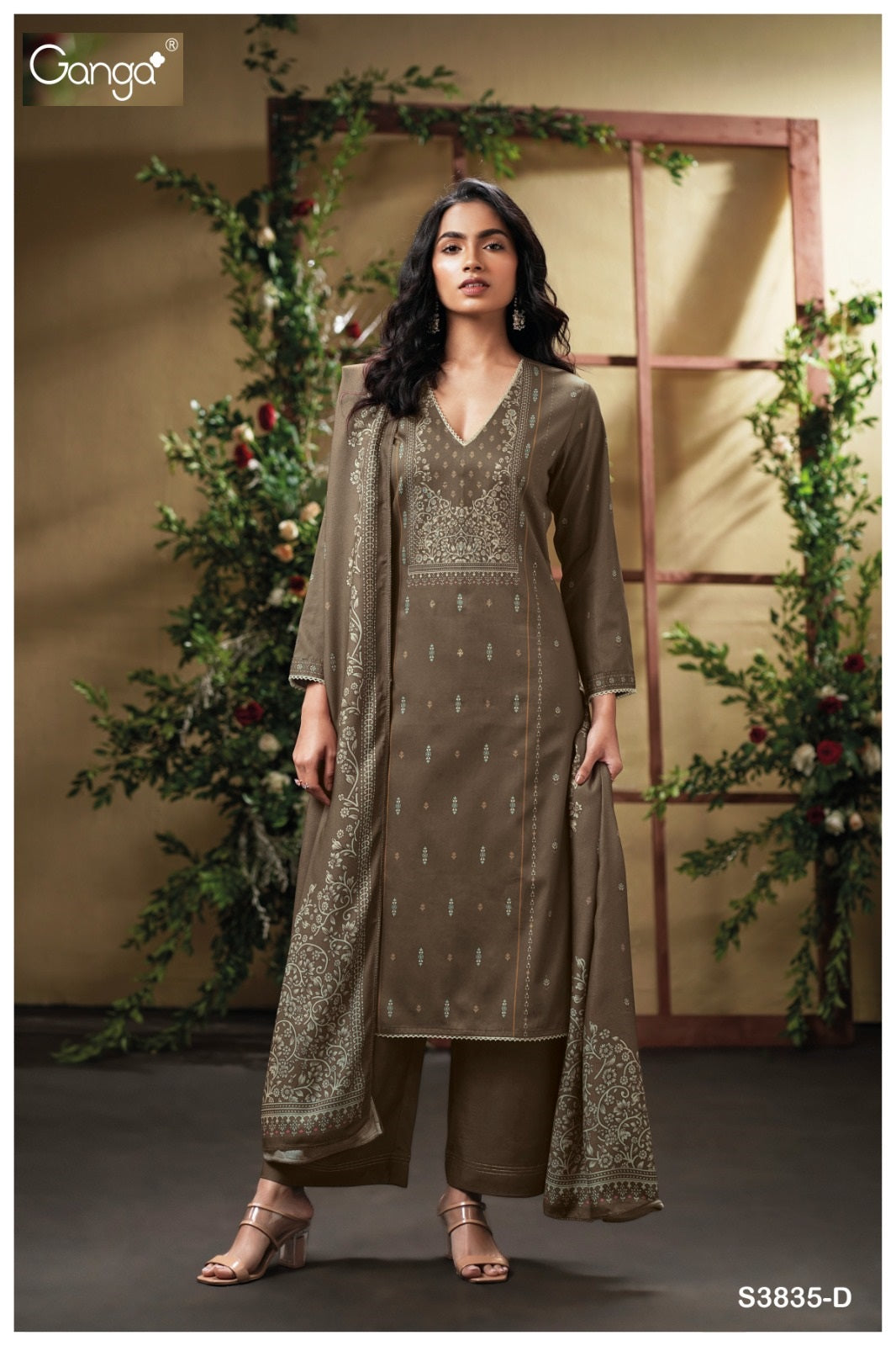 Nesha 3835 Ganga Premium Plazzo Style Suits Manufacturer Ahmedabad