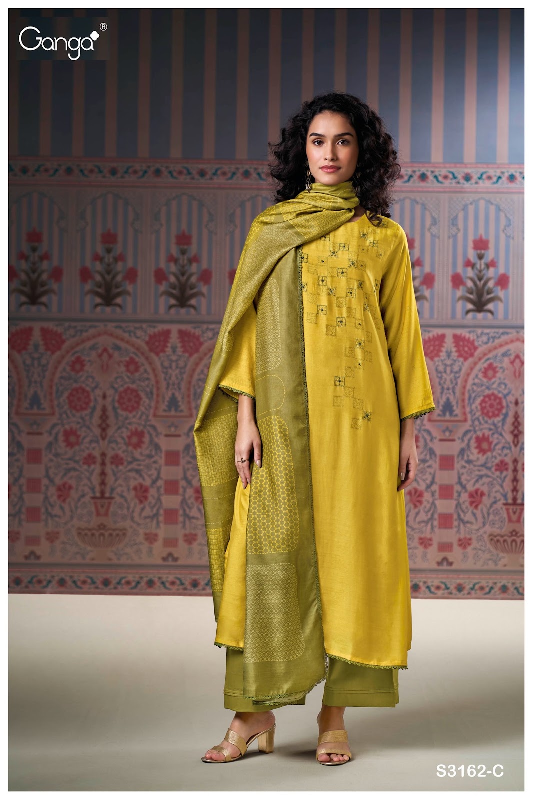 Nessa 3162 Ganga Premium Bemberg Plazzo Style Suits Manufacturer Gujarat