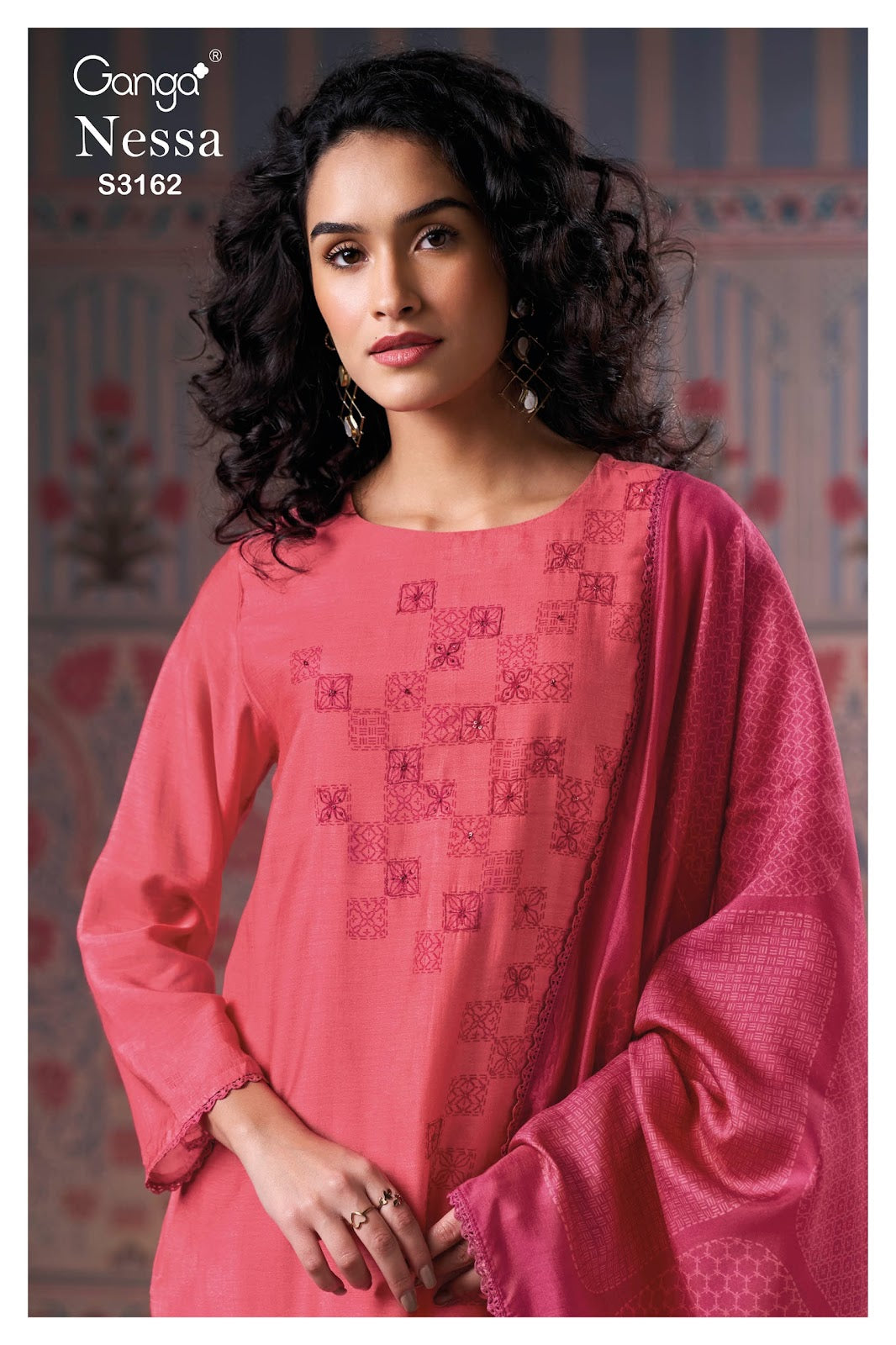 Nessa 3162 Ganga Premium Bemberg Plazzo Style Suits Manufacturer Gujarat