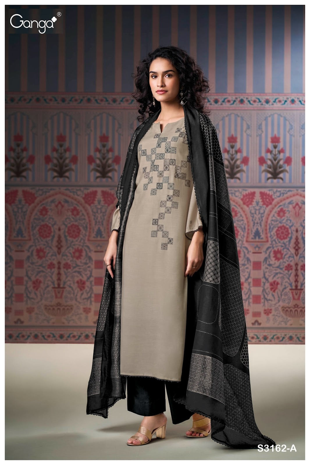 Nessa 3162 Ganga Premium Bemberg Plazzo Style Suits Manufacturer Gujarat