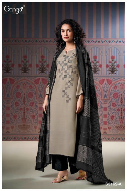 Nessa 3162 Ganga Premium Bemberg Plazzo Style Suits Manufacturer Gujarat