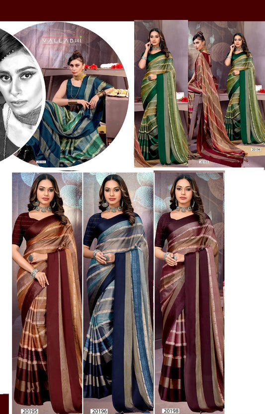Nesta Vol 2 Vallabhi Prints Brasso Sarees Supplier Gujarat