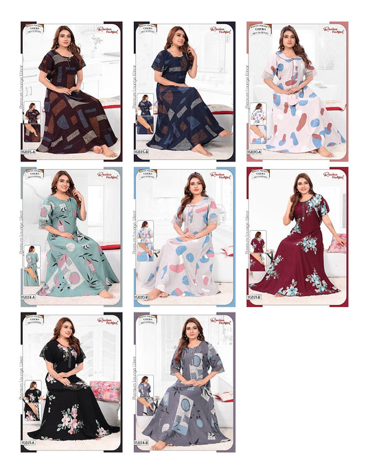 Net Sleeves 1610 Ruchee Fashion Rayon Night Gowns Supplier