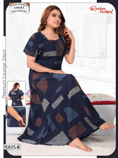 Net Sleeves 1610 Ruchee Fashion Rayon Night Gowns Supplier