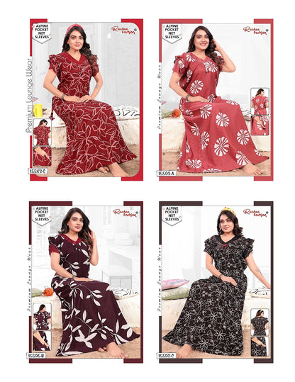 Net Sleeves 1809 Ruchee Fashion Alpine Night Gowns Wholesale Rate