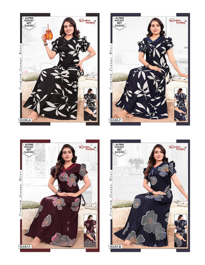 Net Sleeves 1809 Ruchee Fashion Alpine Night Gowns Wholesale Rate