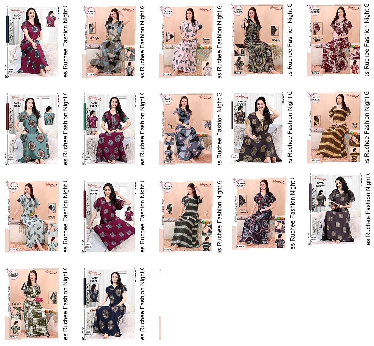 Net Sleeves Ruchee Fashion Night Gowns Exporter India