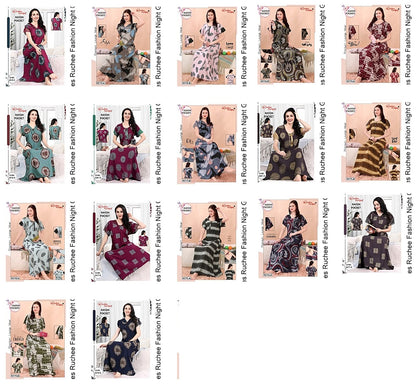 Net Sleeves Ruchee Fashion Night Gowns Exporter India