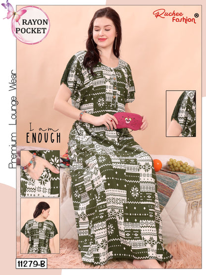 Net Sleeves Ruchee Fashion Night Gowns Exporter India