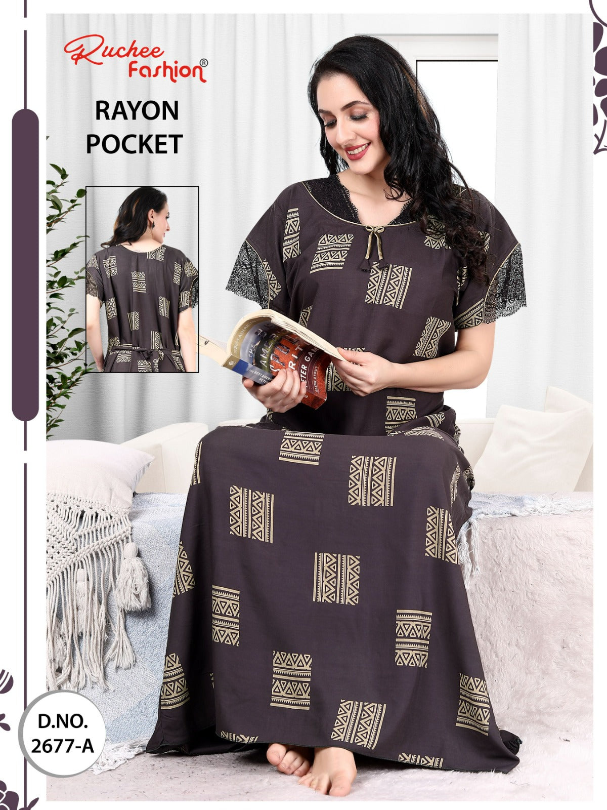 Net Sleeves Ruchee Fashion Night Gowns Exporter India