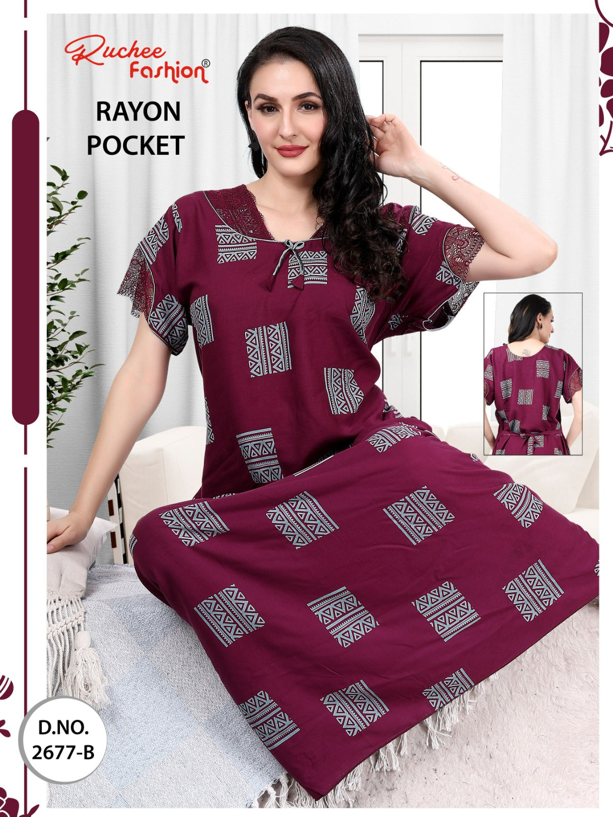 Net Sleeves Ruchee Fashion Night Gowns Exporter India