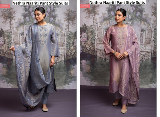 Nethra Naariti Tissue Pant Style Suits Manufacturer