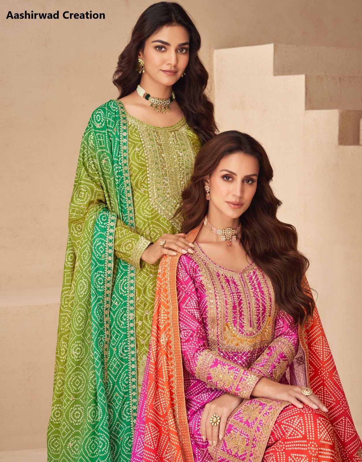 Netra Aashirwad Creation Chinon Readymade Suits Manufacturer