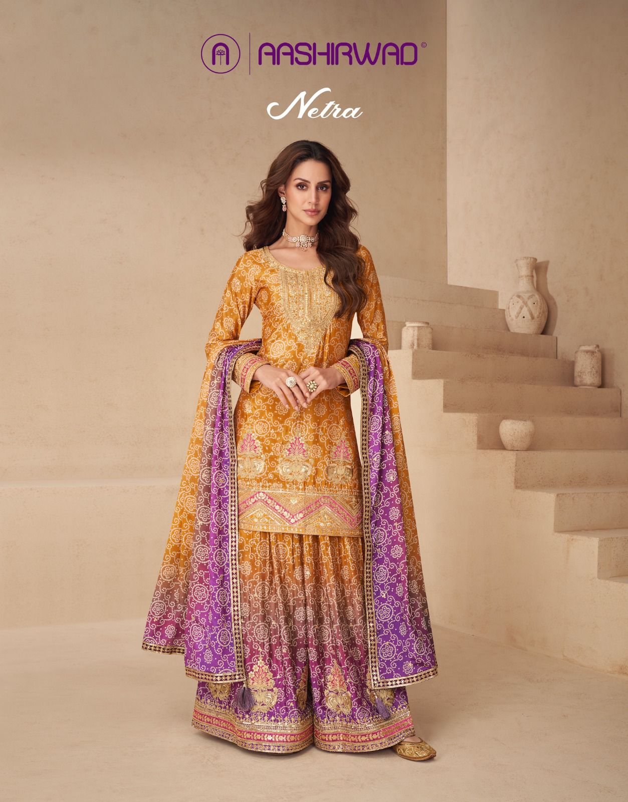 Netra Aashirwad Creation Chinon Readymade Suits Manufacturer