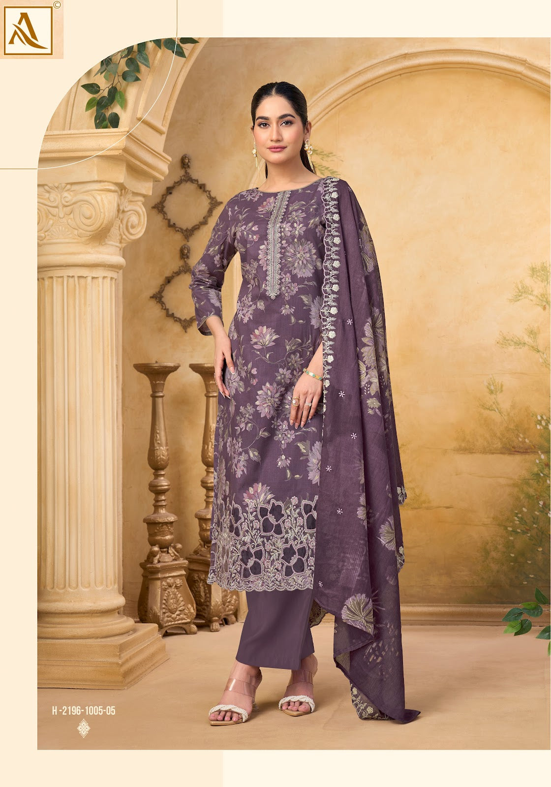 Netra Alok Cambric Cotton Karachi Salwar Suits Exporter