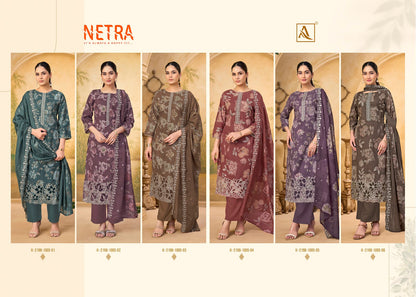 Netra Alok Cambric Cotton Karachi Salwar Suits Exporter