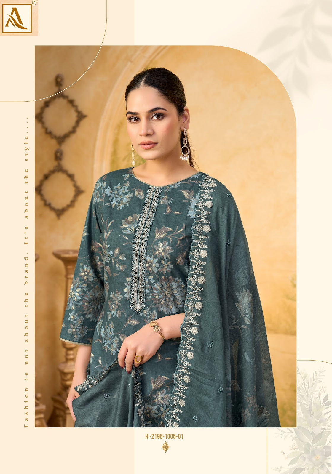 Netra Alok Cambric Cotton Karachi Salwar Suits Exporter
