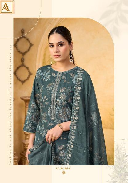 Netra Alok Cambric Cotton Karachi Salwar Suits Exporter