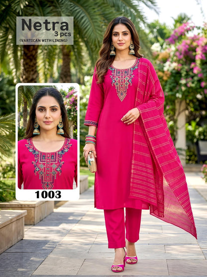 Netra Malviken Vatican Readymade Pant Style Suits Supplier Ahmedabad