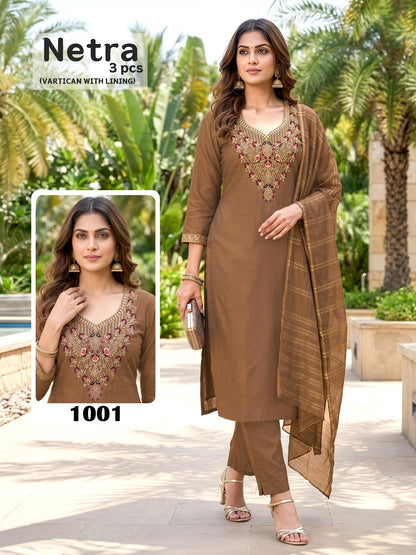 Netra Malviken Vatican Readymade Pant Style Suits Supplier Ahmedabad