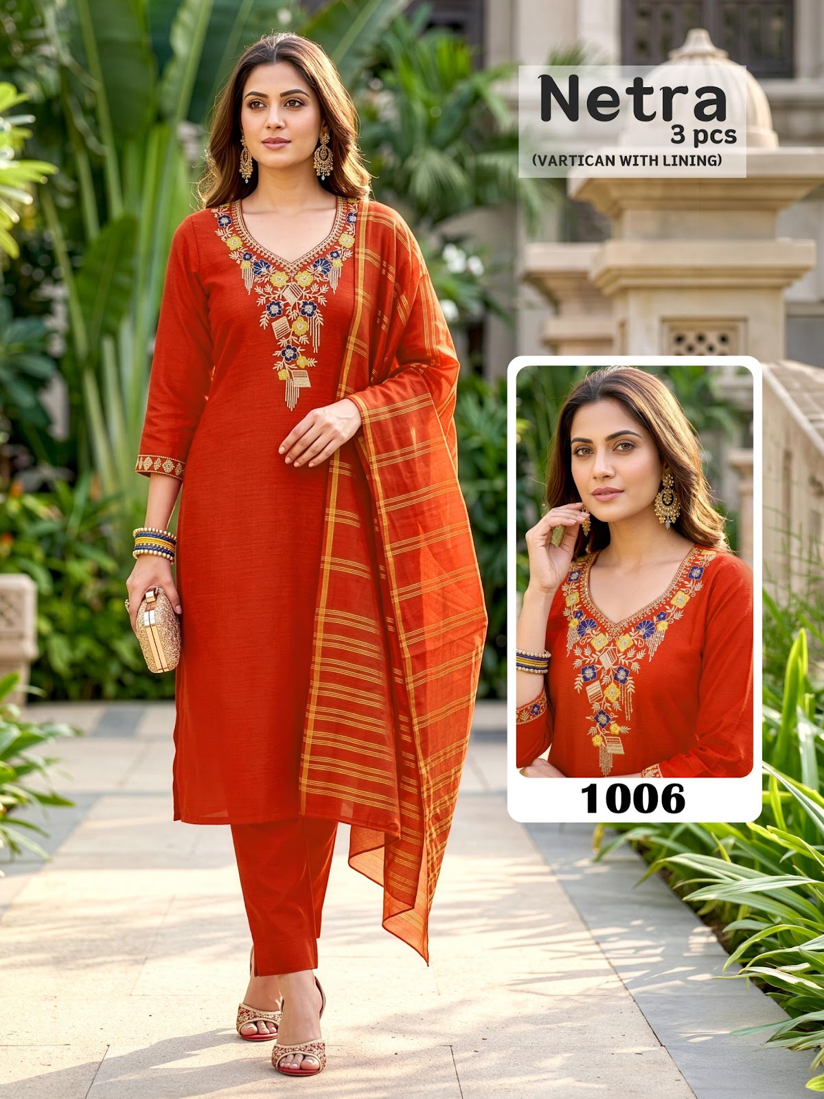 Netra Malviken Vatican Readymade Pant Style Suits Supplier Ahmedabad