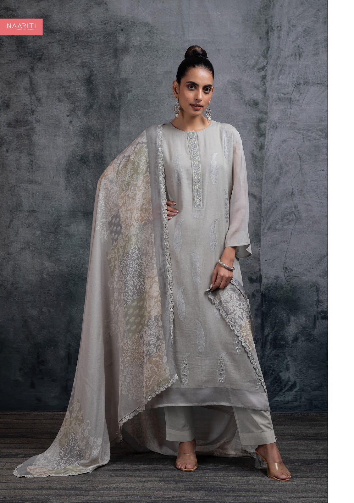 Netra Naariti Mul Chanderi Pant Style Suits Exporter Ahmedabad