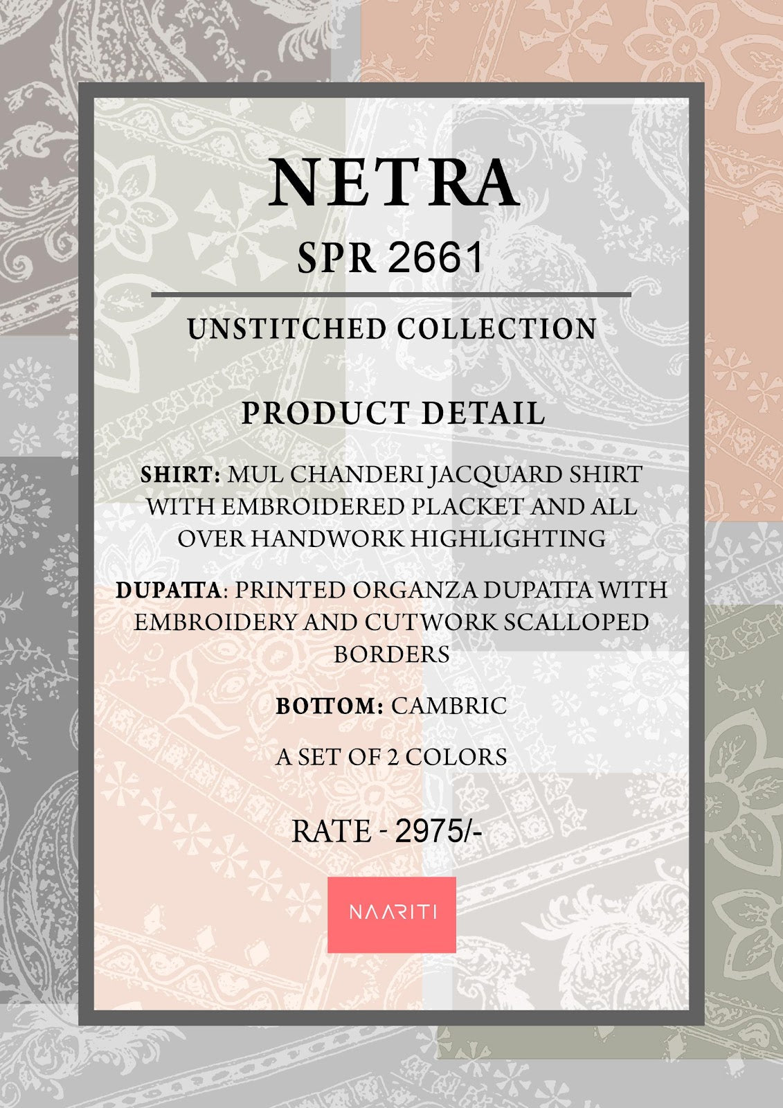 Netra Naariti Mul Chanderi Pant Style Suits Exporter Ahmedabad