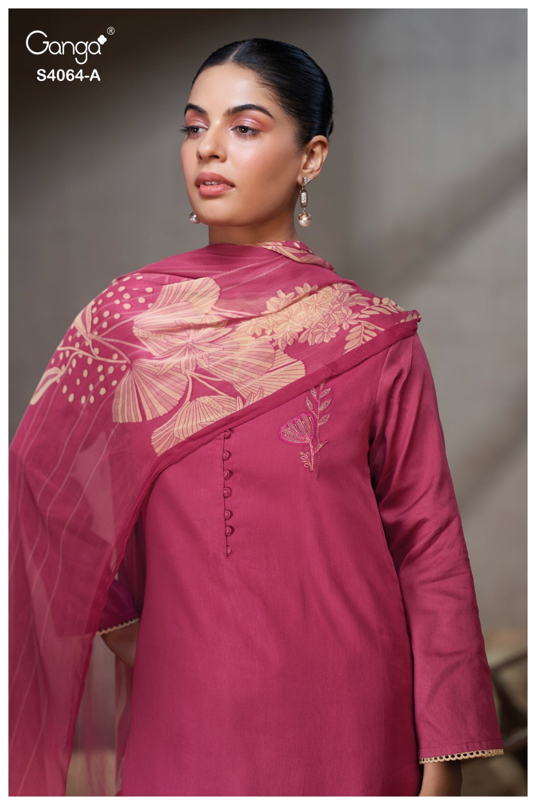 Nevaehi 4064 Ganga Cotton Satin Plazzo Style Suits Exporter India