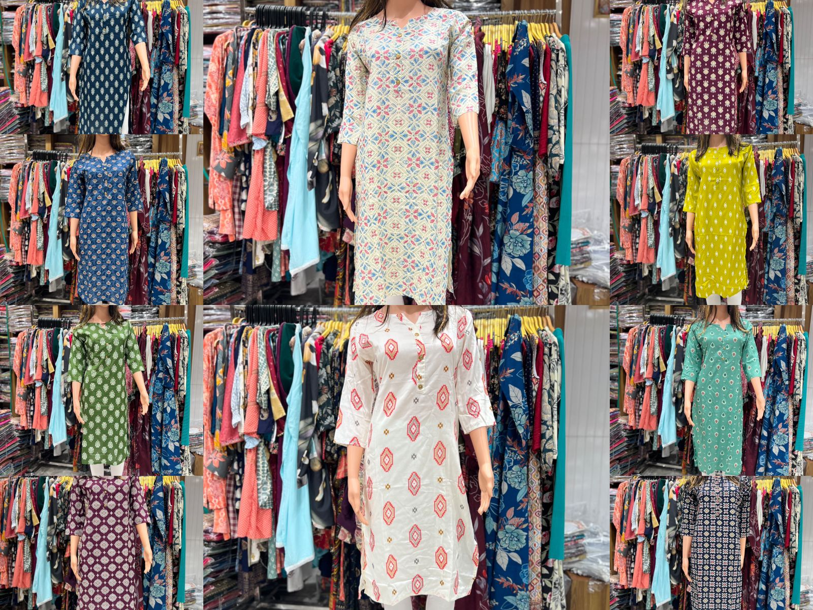 New 0905 Blue Hills Rayon 14Kg Knee Length Kurtis Wholesaler India