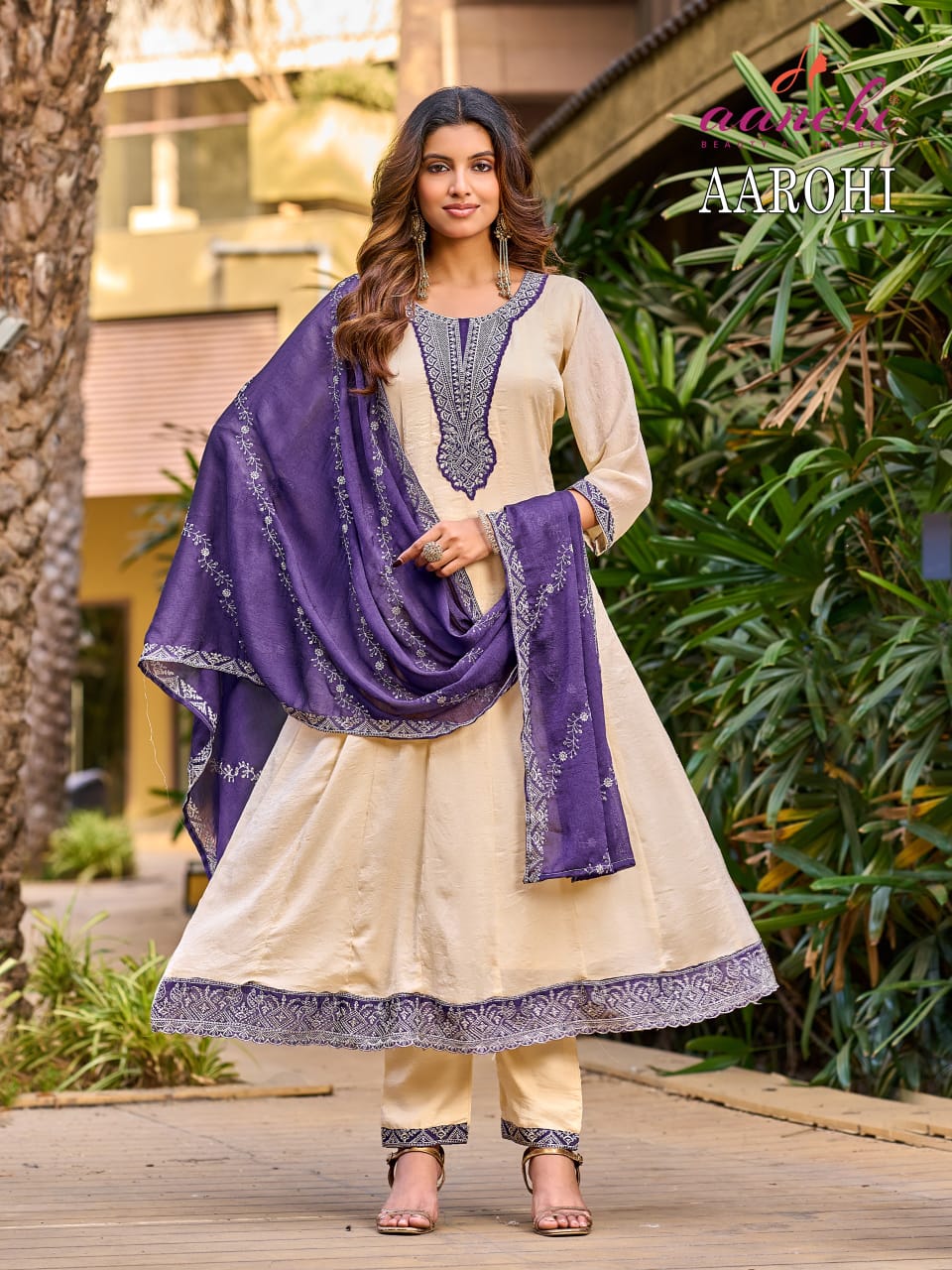 New Aarohi Aanchi Silk Readymade Anarkali Suits Exporter India
