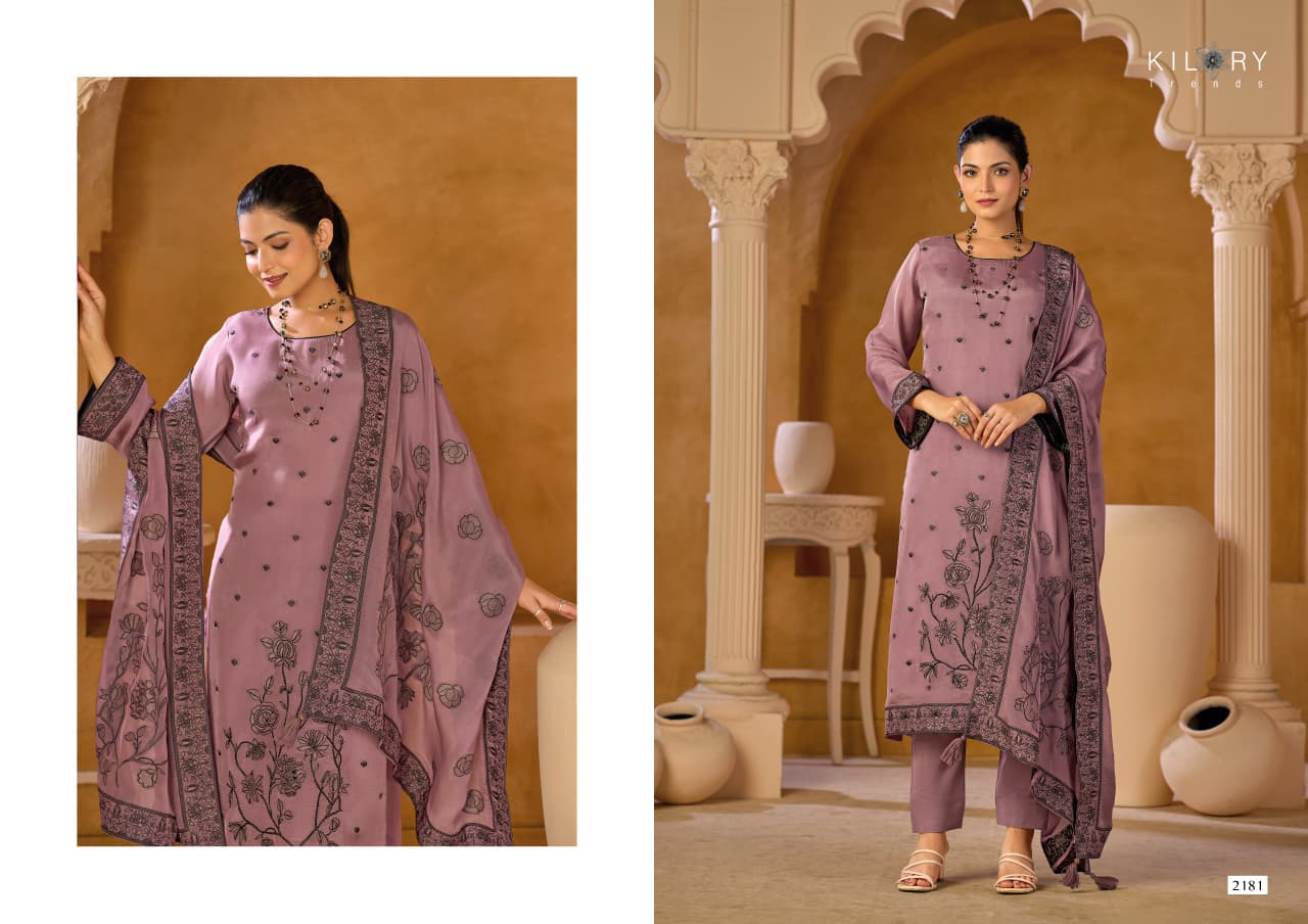 New Aarzoo Kilory Organza Silk Pant Style Suits Supplier Ahmedabad
