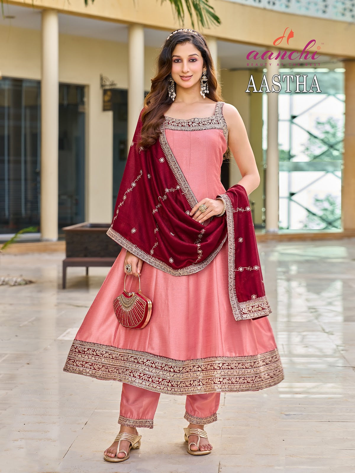 New Aastha Aanchi Vichitra Silk Readymade Pant Style Suits Supplier Gujarat