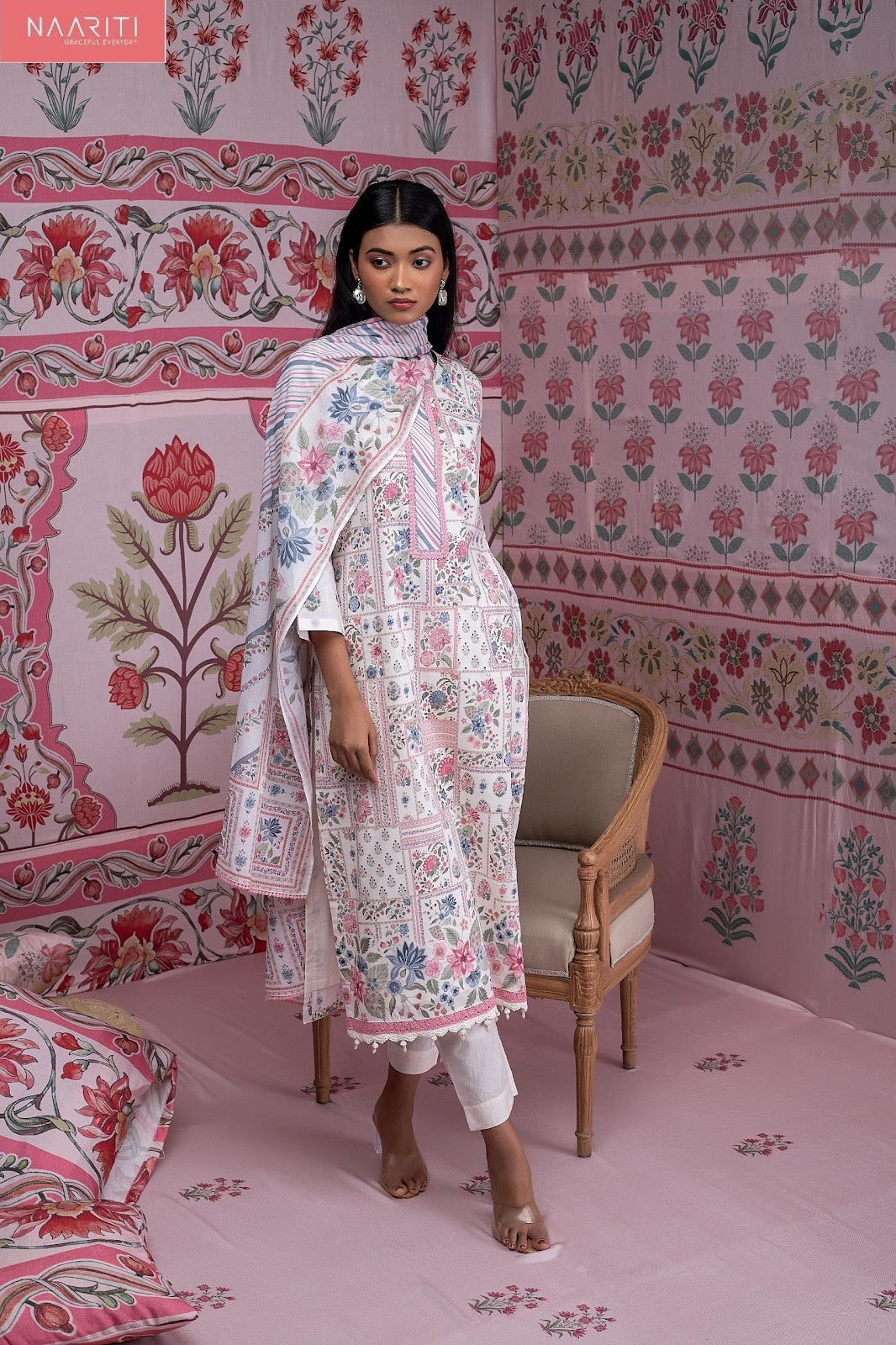 New Afrozeh Naariti Cotton Lawn Pant Style Suits Supplier