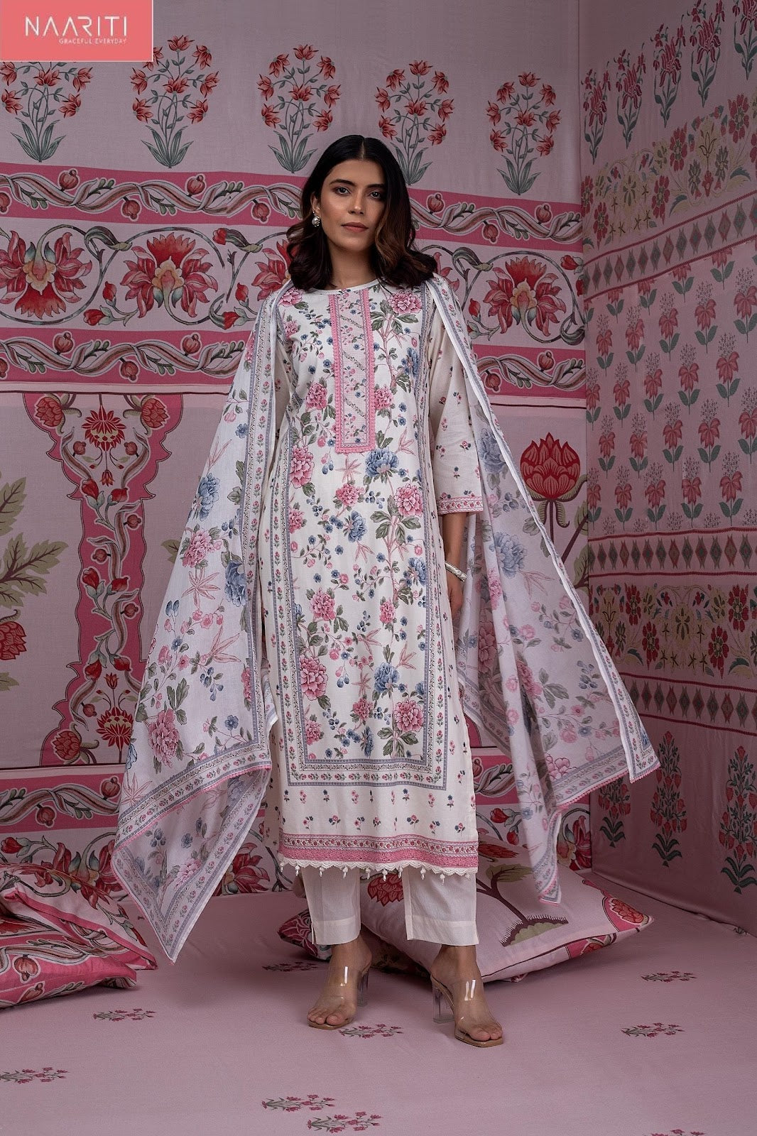 New Afrozeh Naariti Cotton Lawn Pant Style Suits Supplier