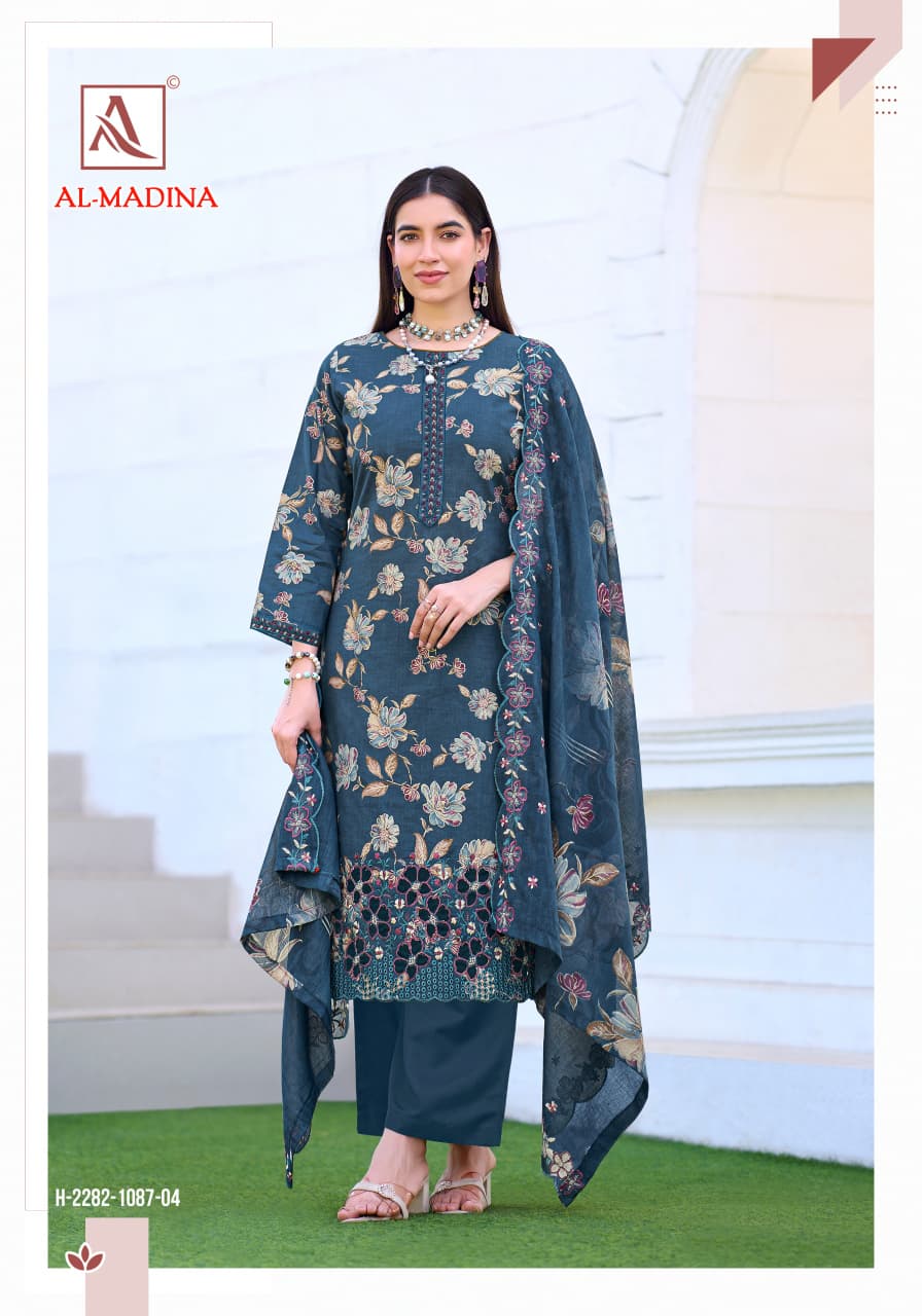 New Al Madina Alok Cambric Cotton Karachi Salwar Suits Wholesale Price
