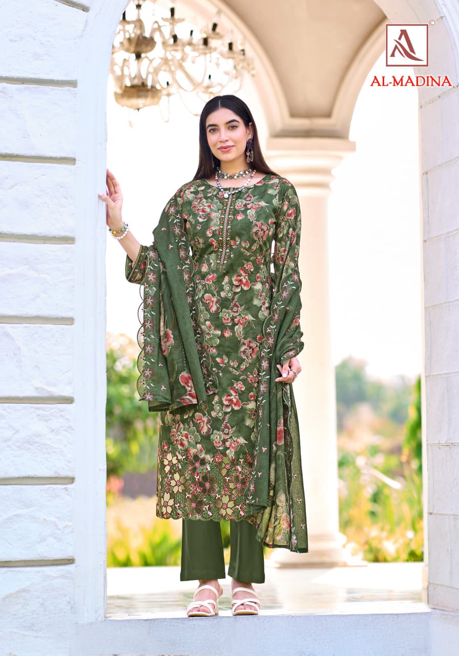 New Al Madina Alok Cambric Cotton Karachi Salwar Suits Wholesale Price