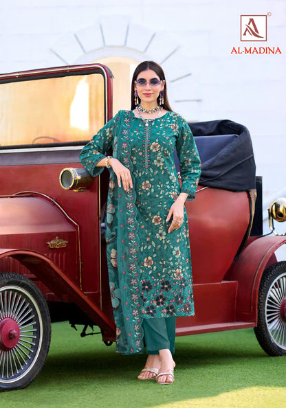 New Al Madina Alok Cambric Cotton Karachi Salwar Suits Wholesale Price