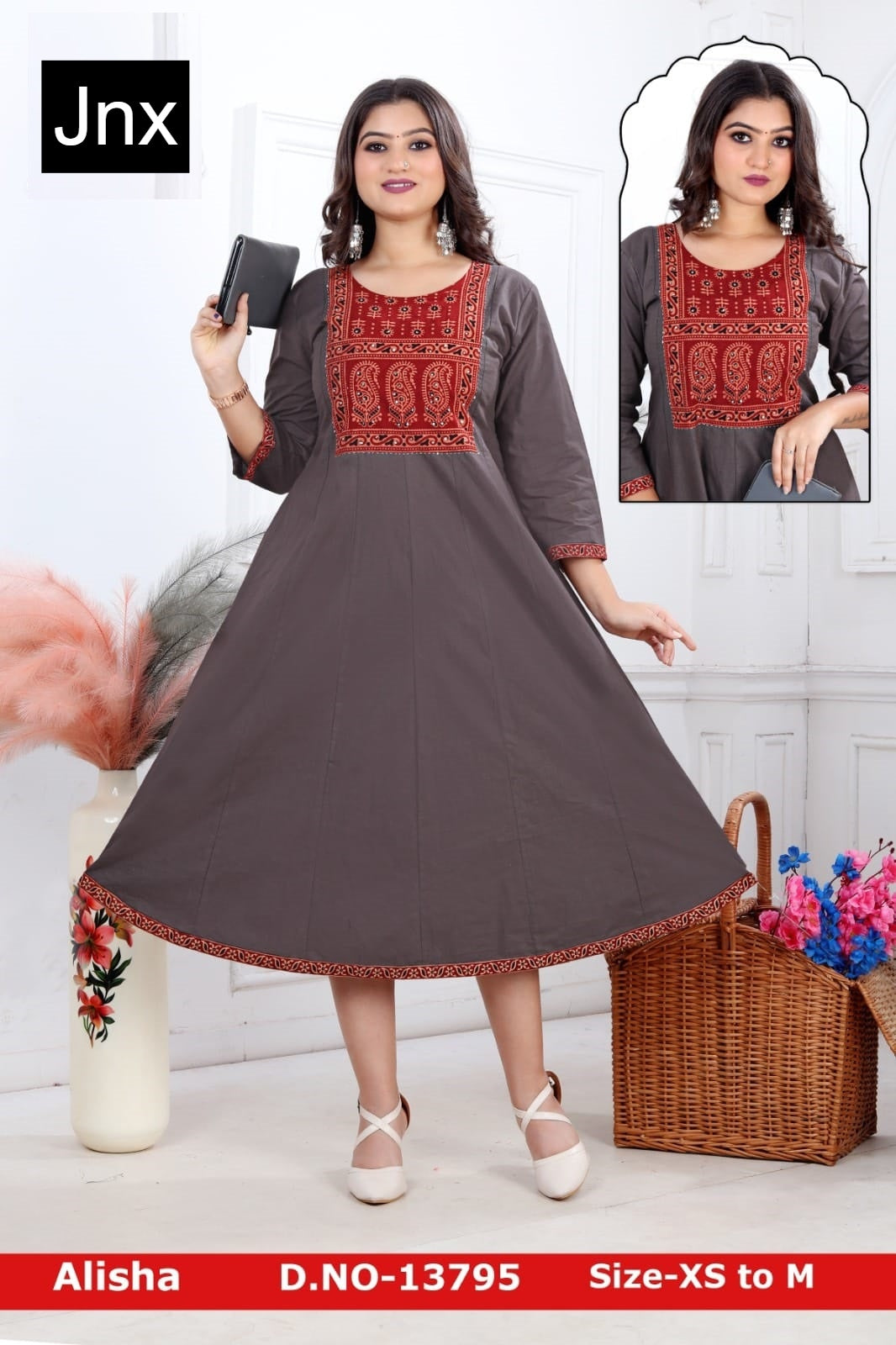 New Alisha Jnx Cotton Anarkali Kurtis Wholesale Price