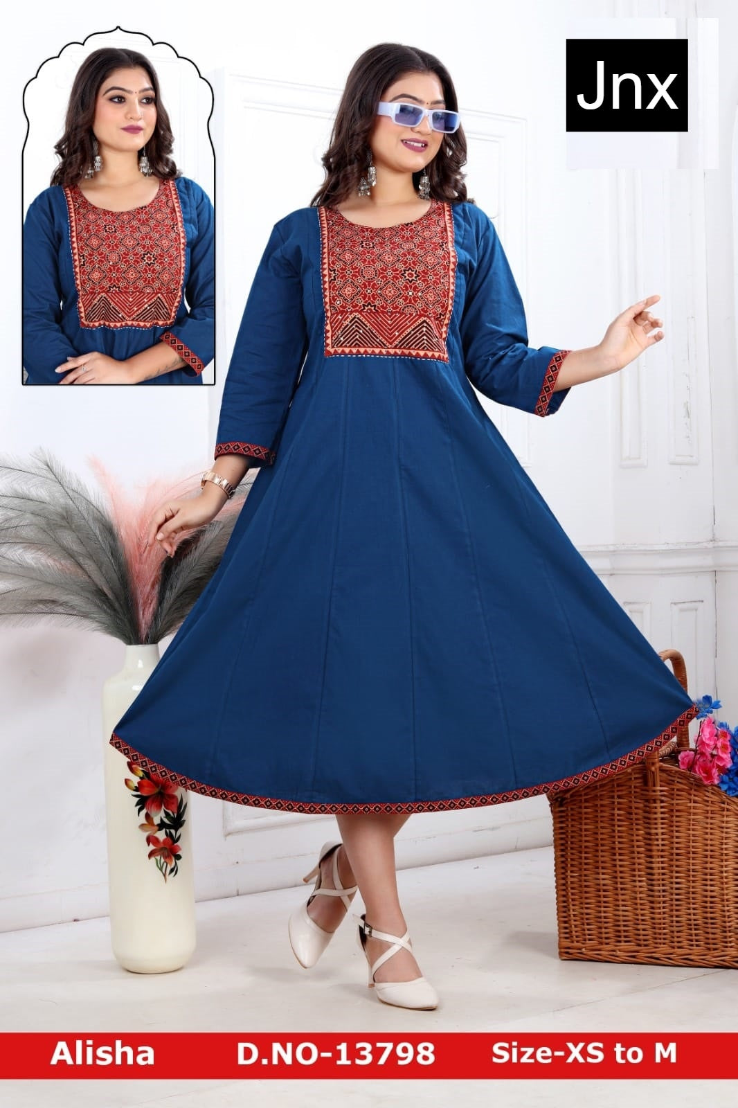 New Alisha Jnx Cotton Anarkali Kurtis Wholesale Price