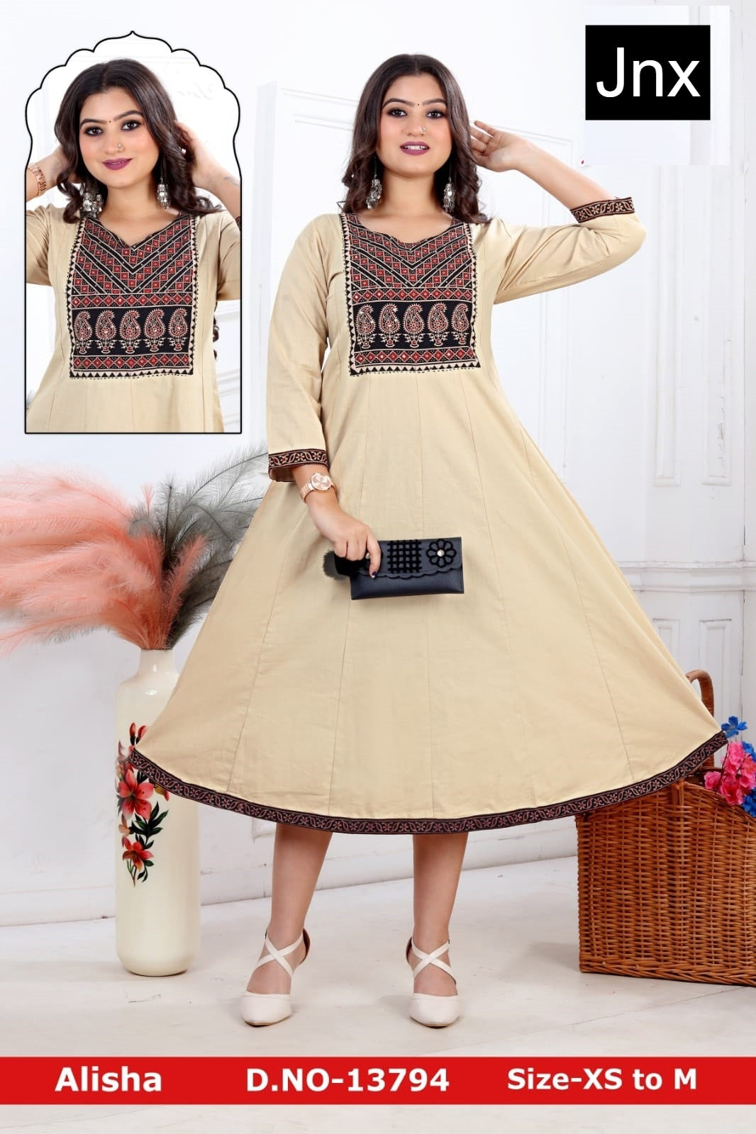 New Alisha Jnx Cotton Anarkali Kurtis Wholesale Price